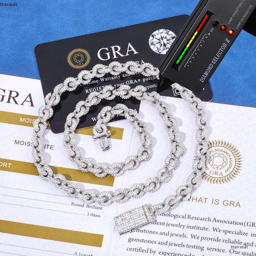 Hip-Hop Iced Out VVS Full Dia Moissanite Necklace High-Quality Light 0-Chain Men's Jewelry