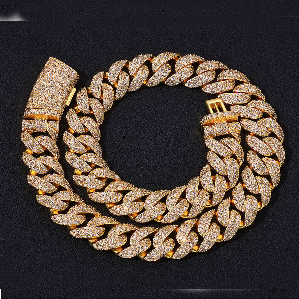 Hip Hop 22mmIced Out VVS Moissanite Bubble Cuban Chain High Quality Jewelry Men's Necklace
