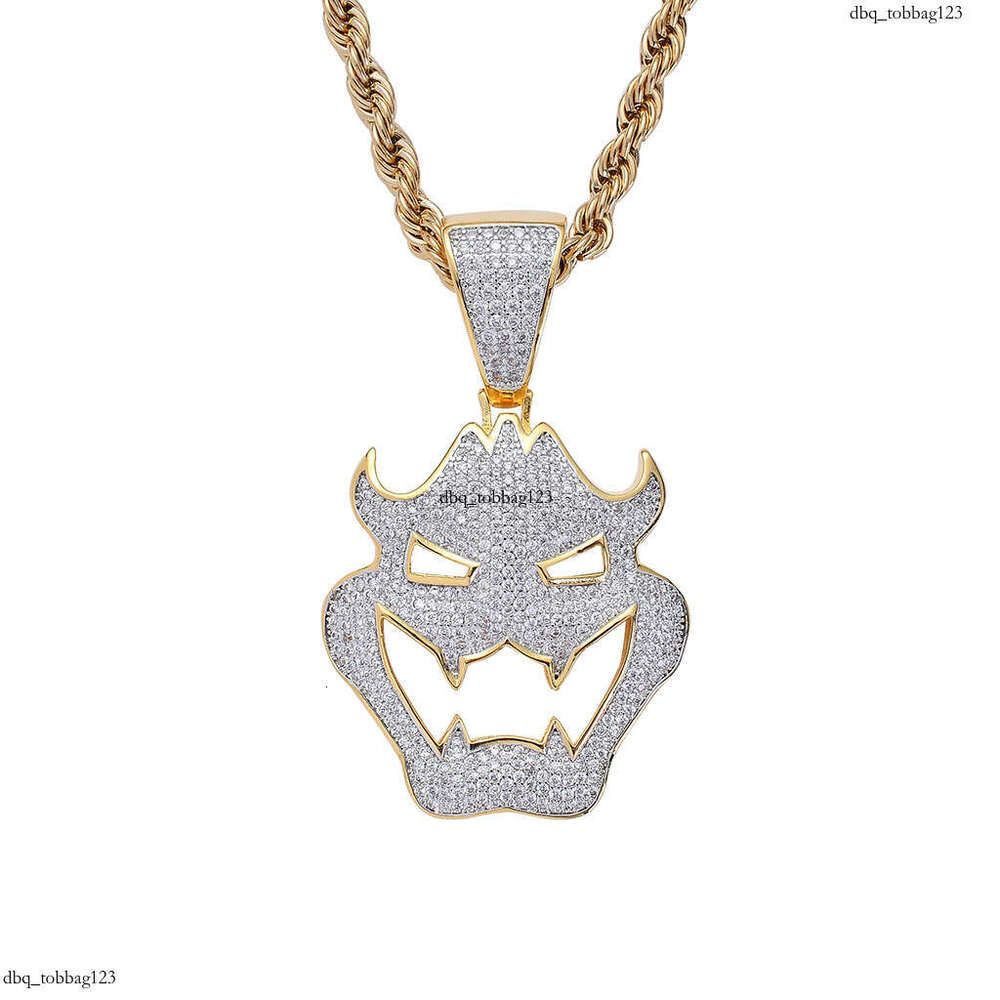 for Men Hip Hop Moissanite chain Halloween Costume Mask Vampire Monster Pendant Trendy Necklace