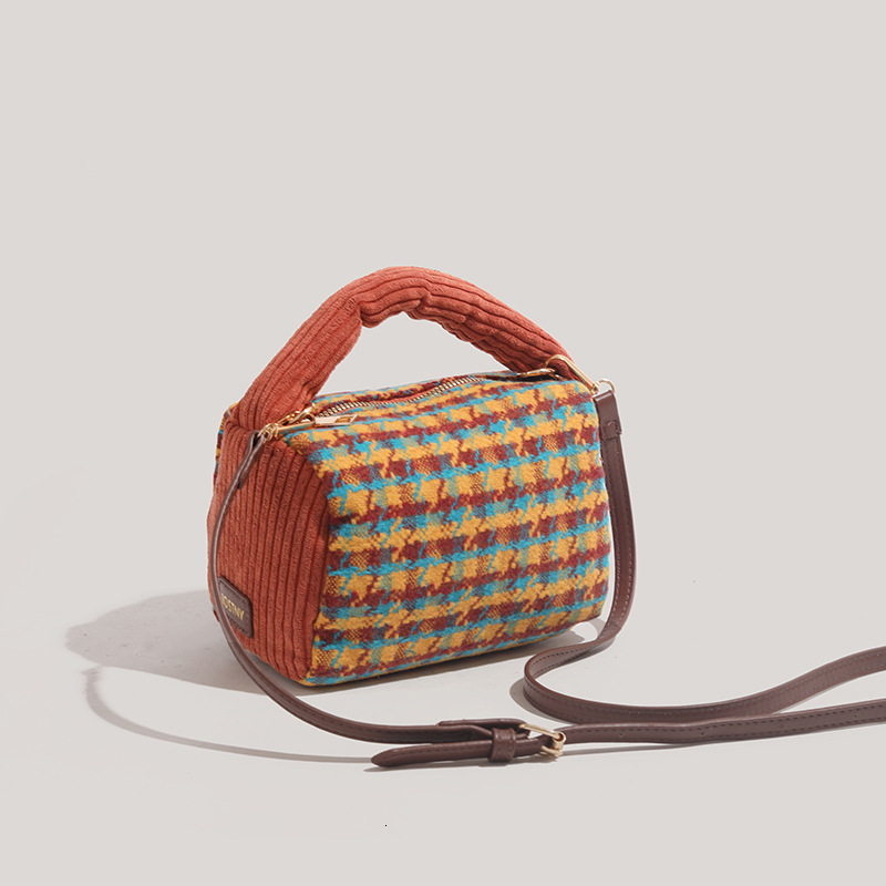 Korean Style Autumn Winter 2025 New Cute Niche Houndstooth Handbag Plaid Crossbody Bag ddmymoon