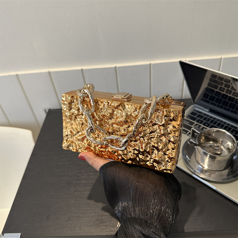 Exquisite Chain Handheld Acrylic Bag New Luxury Bag 2025 Designer Bag Fashion Ice Crack Pattern Personalized Handbag Crossbody Box Bag