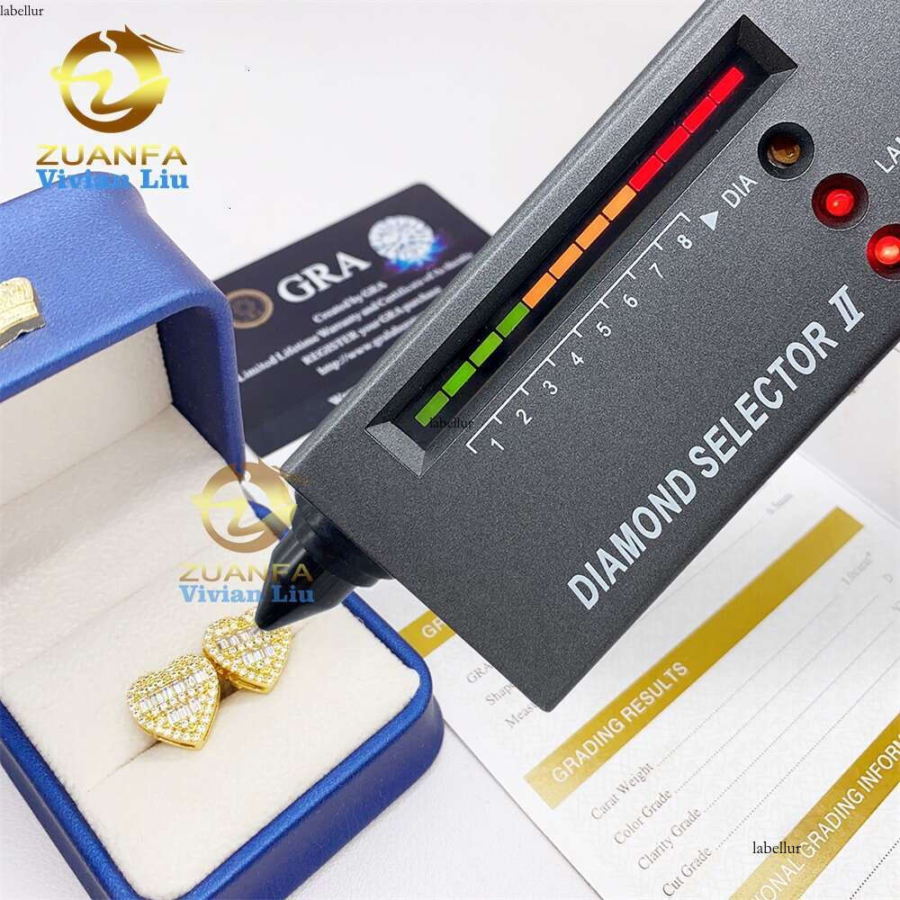 Wholesale Price Fine Jewelry Men High Quality Custom Vvs Moissanite Dia Sterg Sier Stud Earrings