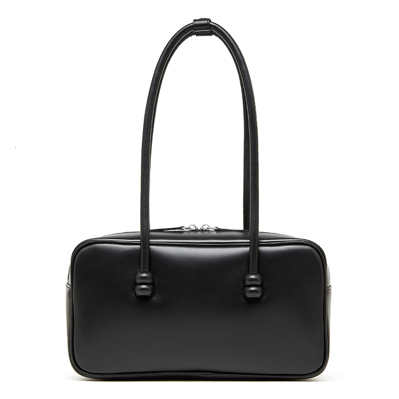 Genuine Leather Underarm For Women New Large Capacity Boston Single Shoulder Bowling Bag