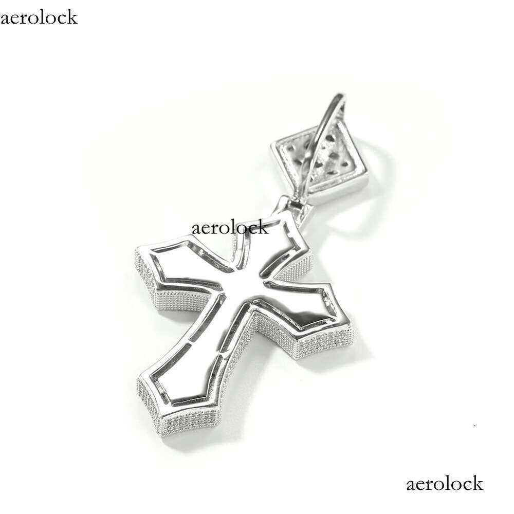 Hip Hop Creative Rhombus Buckle Oval Main Stone Cross Pendant Necklace Unisex Personality Jewelry Trend