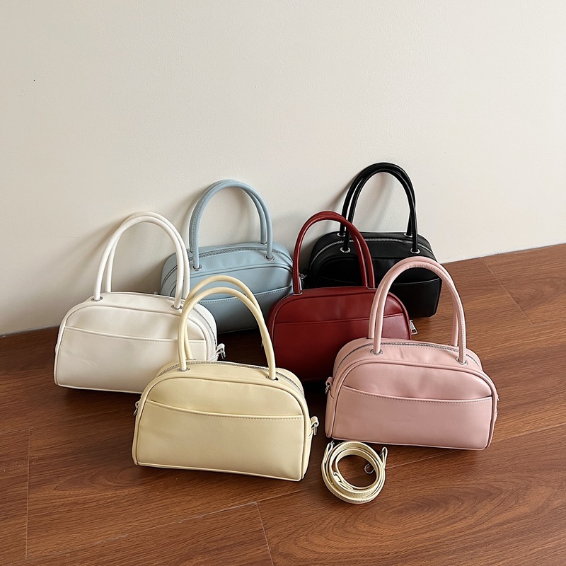 European And American Retro Boston Handbag For Women 2025 New High-end Simple Shoulder Designer Bag Crossbody Bag Elegant Trendy Luxury Bag Commuter B