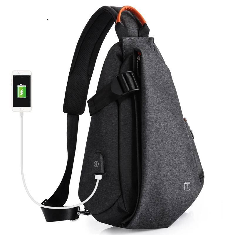 Tangcool Men's Fashion Large-capacity Bike Shoulder Waterproof Sport Hiking Trip Crossbody Bag Tide Cool Chest Bags for men