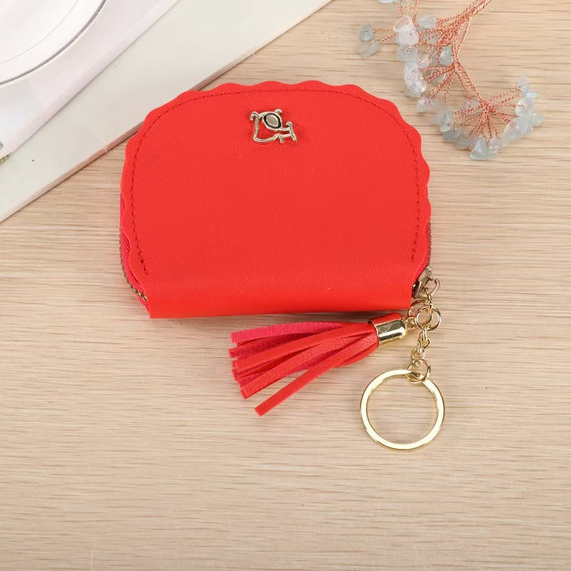 Minimalist Coin Purse Tassel Luxury Bag Card Holder Cute Personality Mini Women Korean Multi-color Fresh Large Capacity Handbag