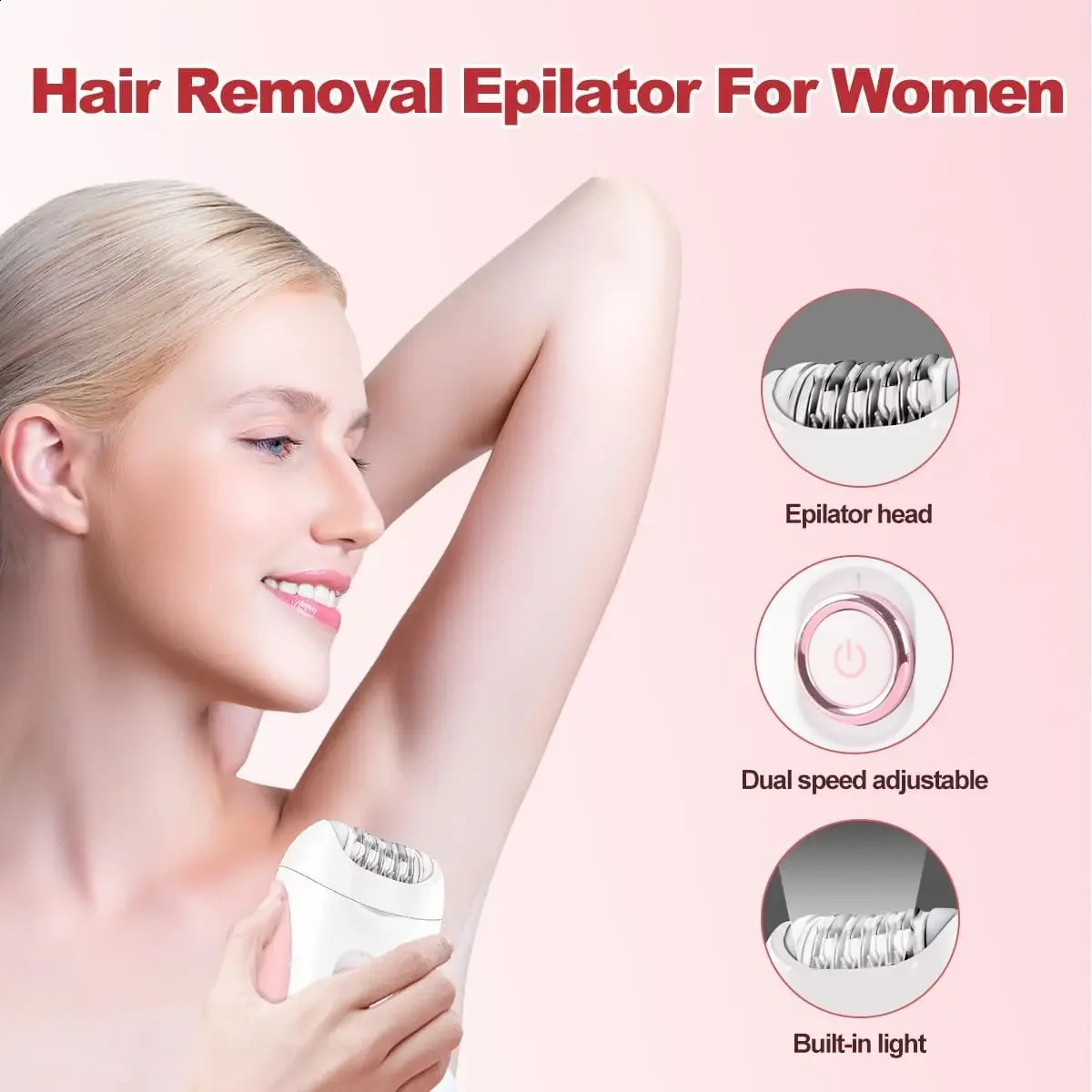 VGR Epilator Electric Leg Body Underarms Portable Hair Remover 2 Speed Adjustment Hair Removal Tool Epilator for Women V-705 250805