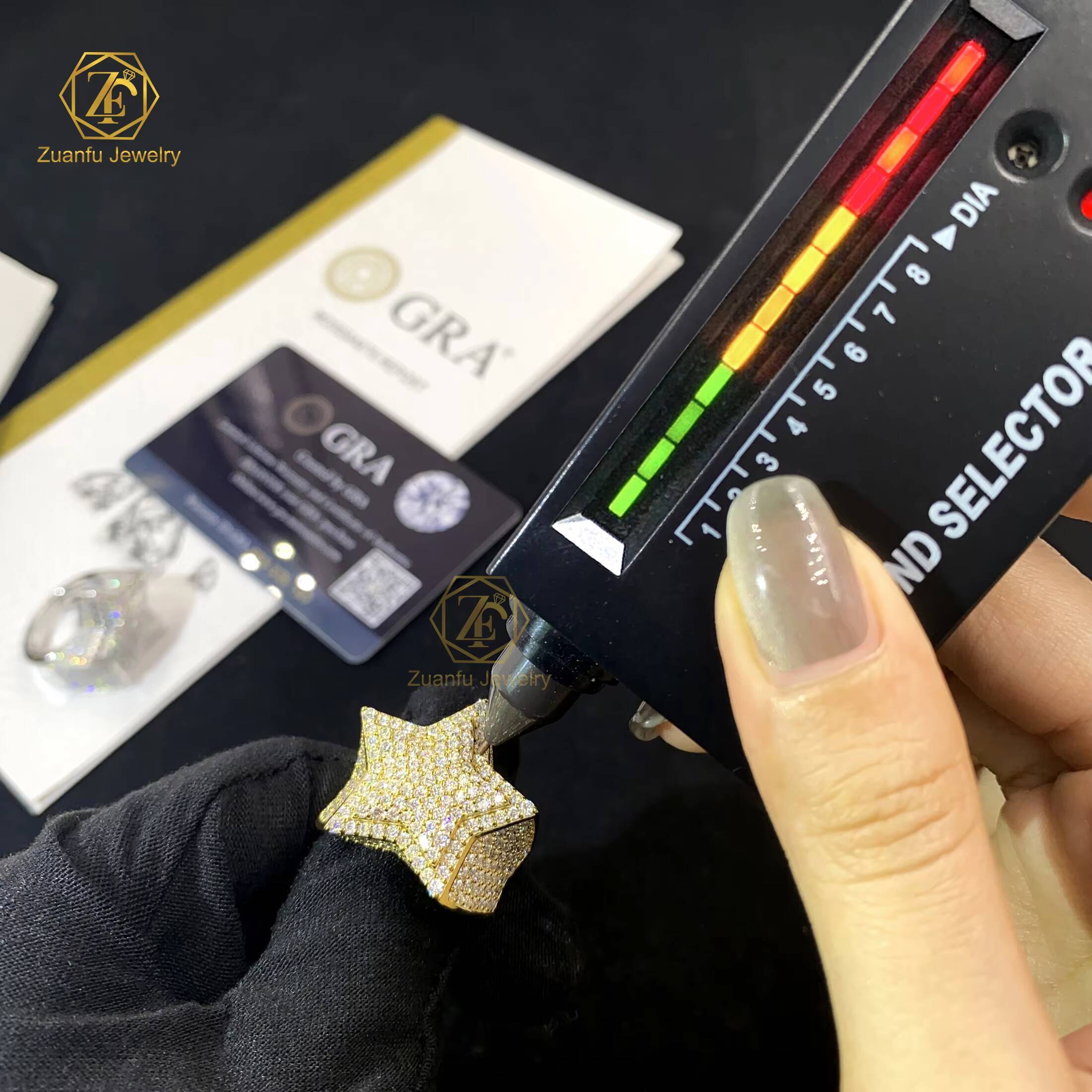High Quality VVS Iced Out Moissanite 925 Silver Ring for Men High Luster Durability Cuban Link Star Jewelry Hip Hop Style