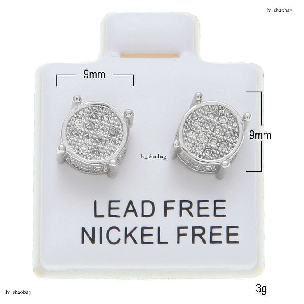 Hip-Hop Jewelry Zircon Micro-Inlaid Round Earrings Accessories