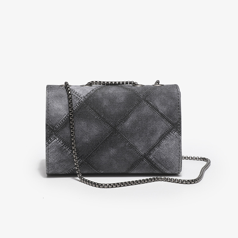 Denim PU Leather Quilted Embossed Small Square 2025 Fashion Gradient Color Chain Crossbody Shoulder Bag for Women New Model ddmymoon