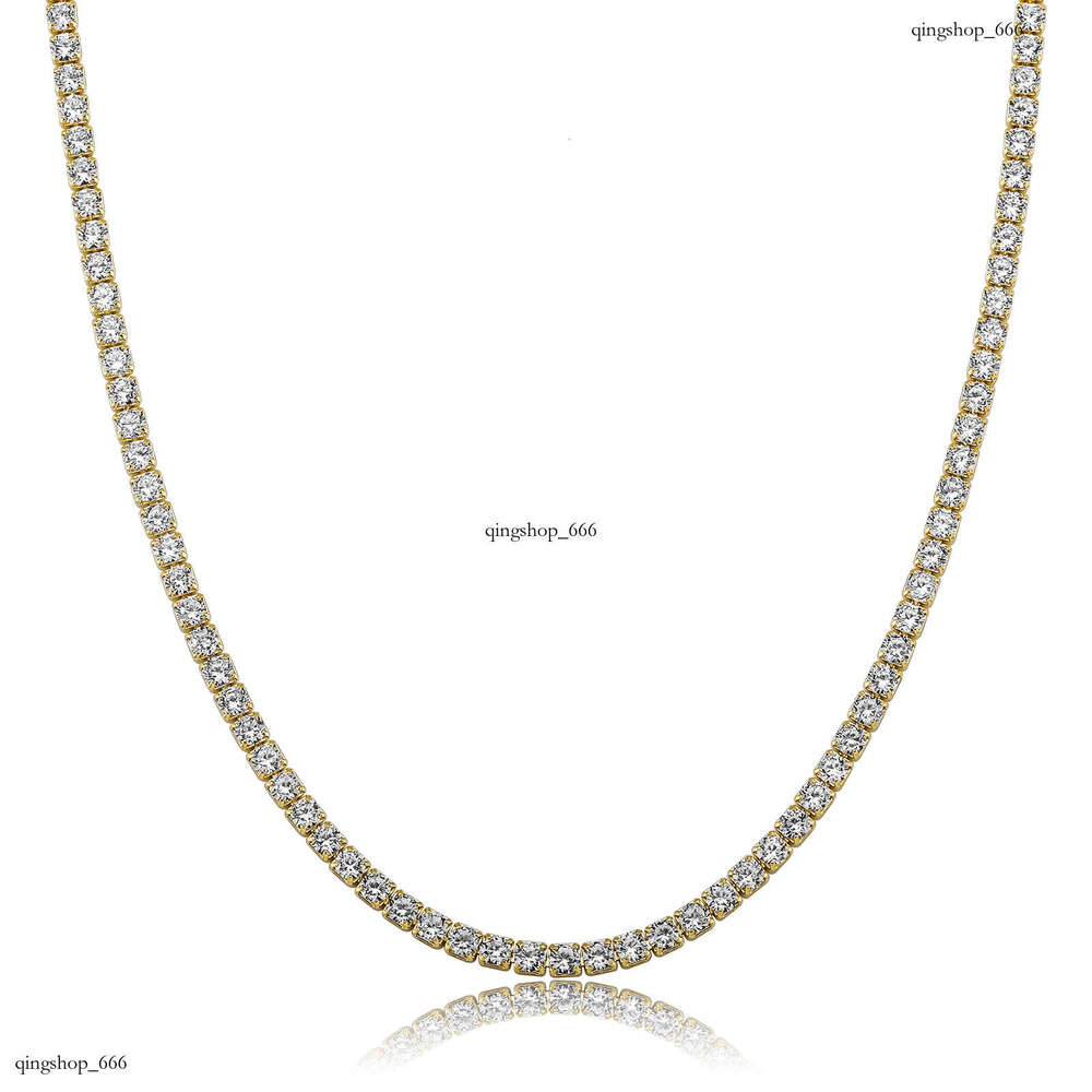 Hip Hop Rhinestone Moissanite chain Tennis Chain Sterling Silver Full Dia Fashion Necklace Street Super Shiny Ins Autumn
