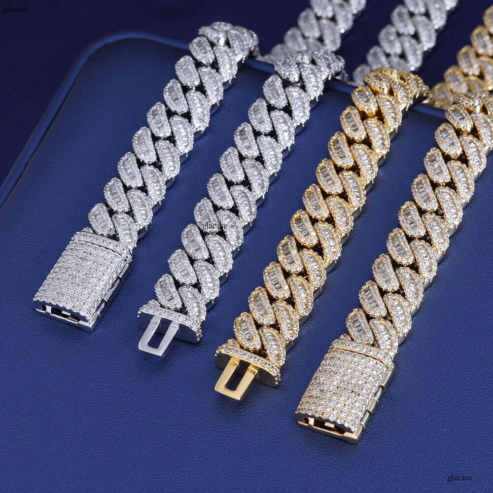 Hip Hop 12mm Mixed Inlay T Cubic Moissanite chain Cuban Chain Jewelry Accessories Men's Necklace