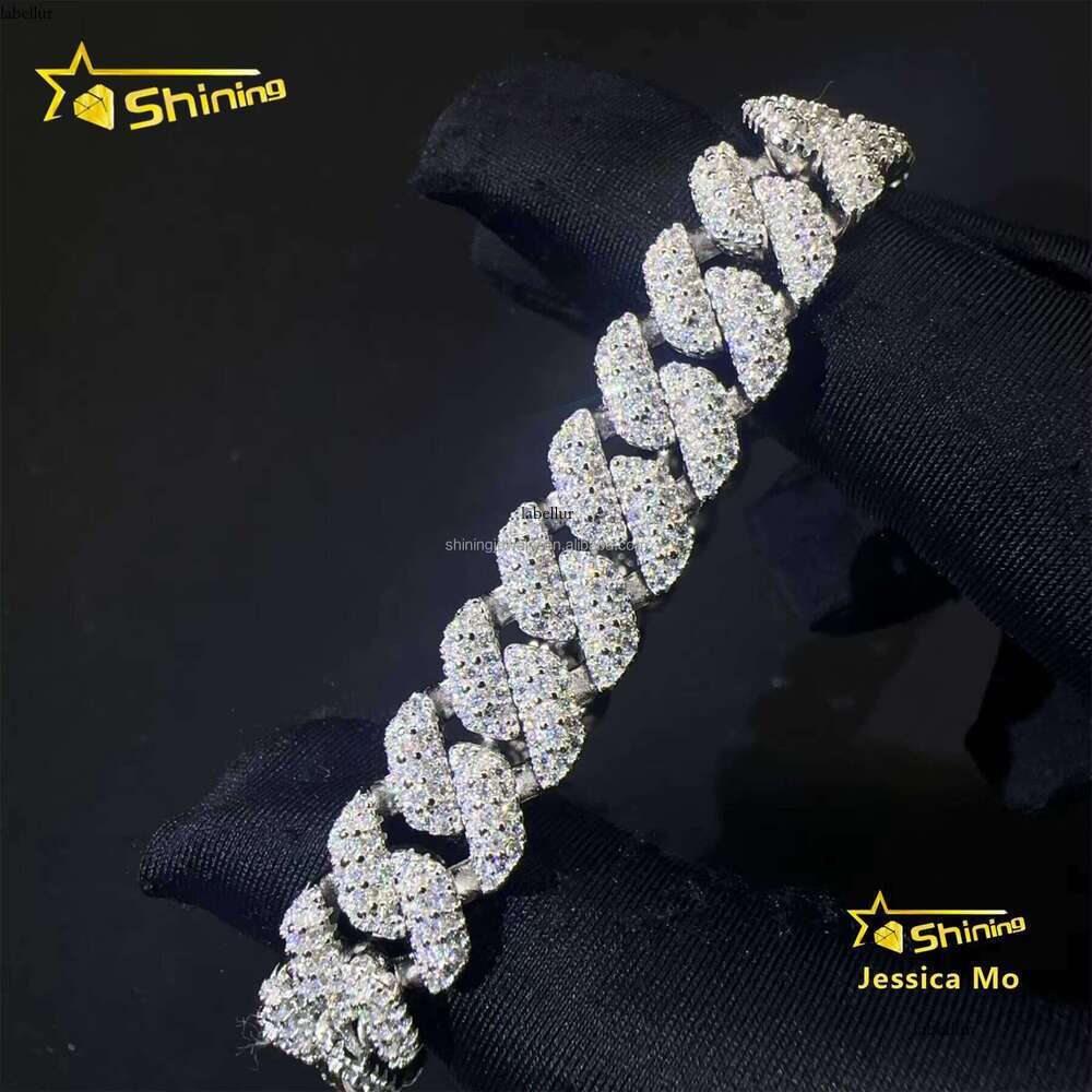 Fashion Rapper New Arrivals Hip Hop 10mm 2Rows Jewelry VVS1 Moissanite Iced Out GRA Certificate S Sier Bracelet Man