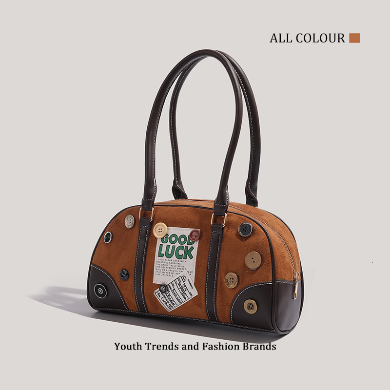 American Style Commuter Bowling Handbag for Women Versatile Shoulder Crossbody Bag ddmymoon