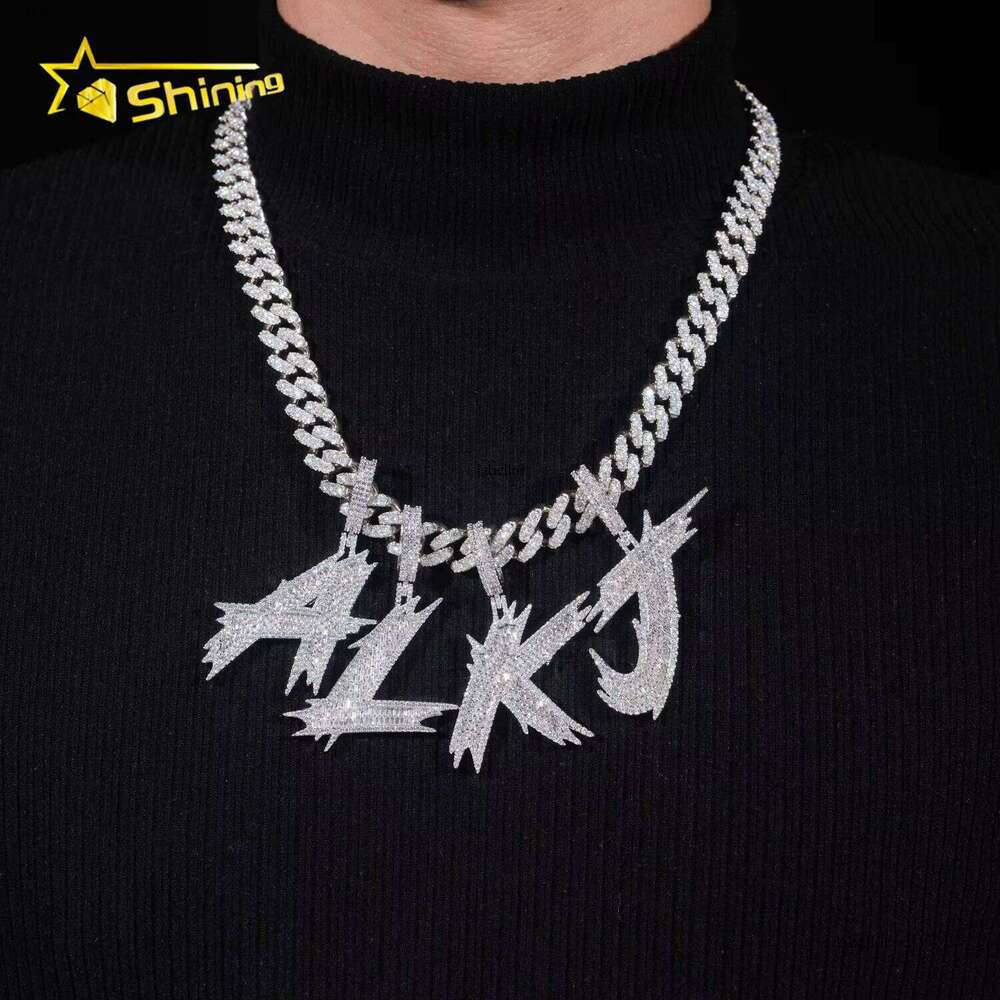 New Design Passes Tester Sier Ice Letter Hip-Hop Men's Silicone Pendant