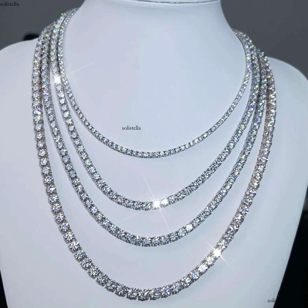 Pass Dia Tester 4mm Sterling Sier Necklace Men Moissanite Tennis Chain