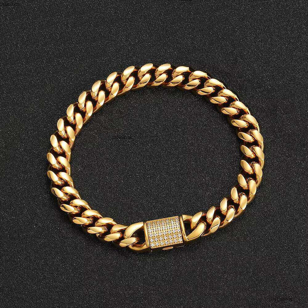 NUOYA Wholesale Custom Stainless Steel High Polish Curb Chain Cuban Link Bracelet Women
