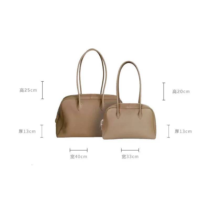 Simple Cow Leather Handbag For Women Large Tote Business Commuter Office Shoulder Bag Ladies Armpit All-Match Travel