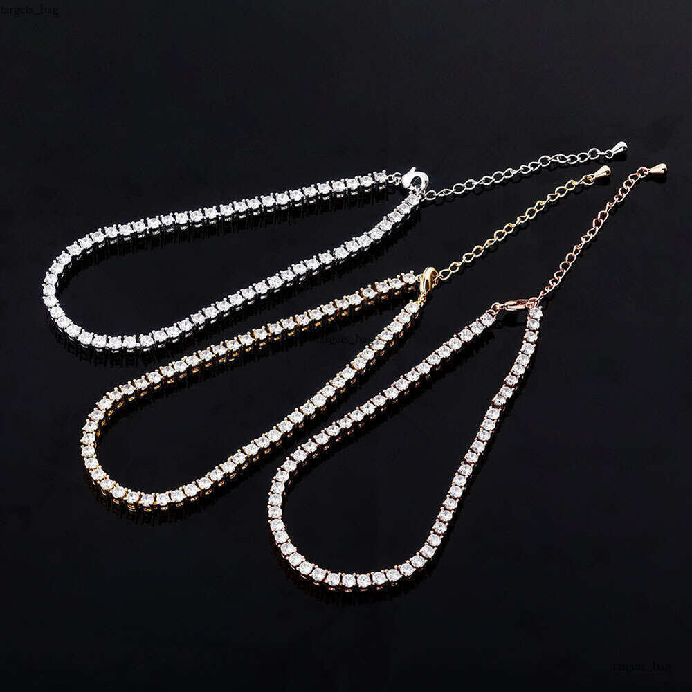 3/4/5/6MM Light High-End Starry Sky for Women Minimalist Style Niche Exquisite Geometric Anklet with Rhinestones