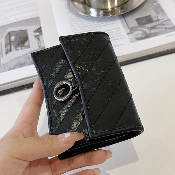 Cross-border Exclusive Women's Luxury Bag Short Card Holder Classic Multi-card Slot Semi-structured Designer Bag High-end Trendy Clutch Factory D