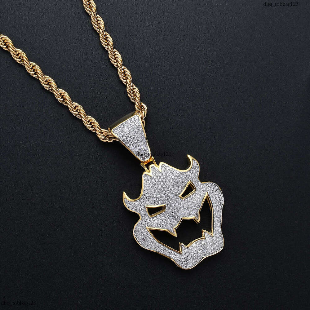 for Men Hip Hop Moissanite chain Halloween Costume Mask Vampire Monster Pendant Trendy Necklace