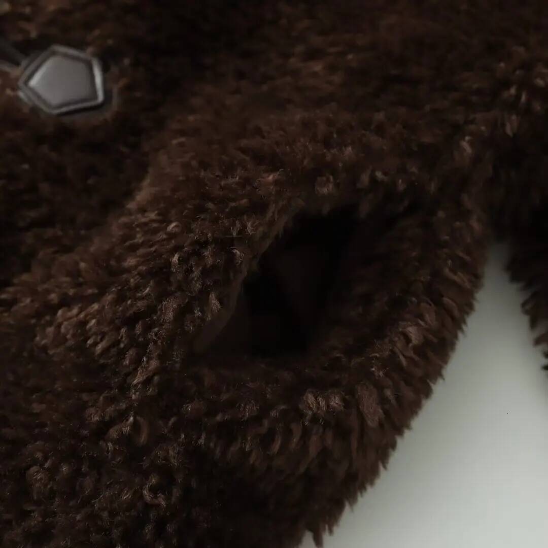 2025 AZRAF Fashion European And American Style Summer New Product Imitation Fur Hoodie Short Horn Button Coat Outerwear Mujer