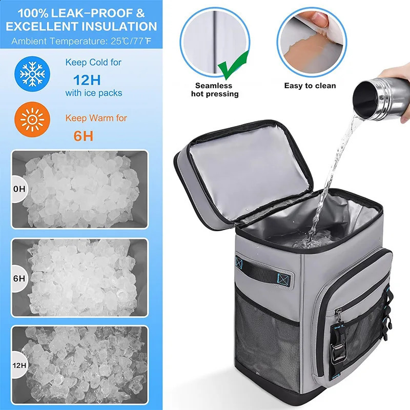 Refrigerated Bag Waterproof Insulated Cold Backpack Leakproof Backpack Camping Beach Fishing Picnic Travel Outdoor Backpack 250804