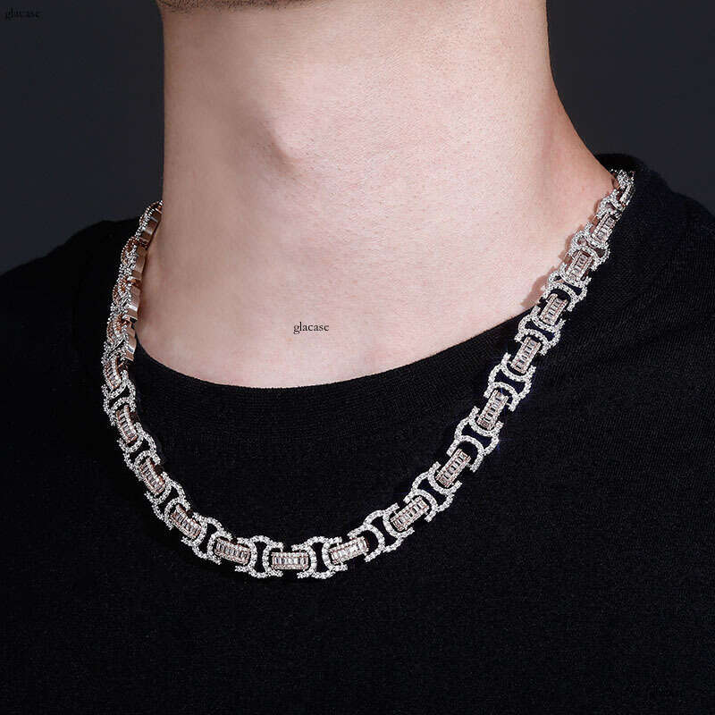 Hip Hop Chain Cuban Men's Necklace Micro Paved Full Moissanite chain Accessories