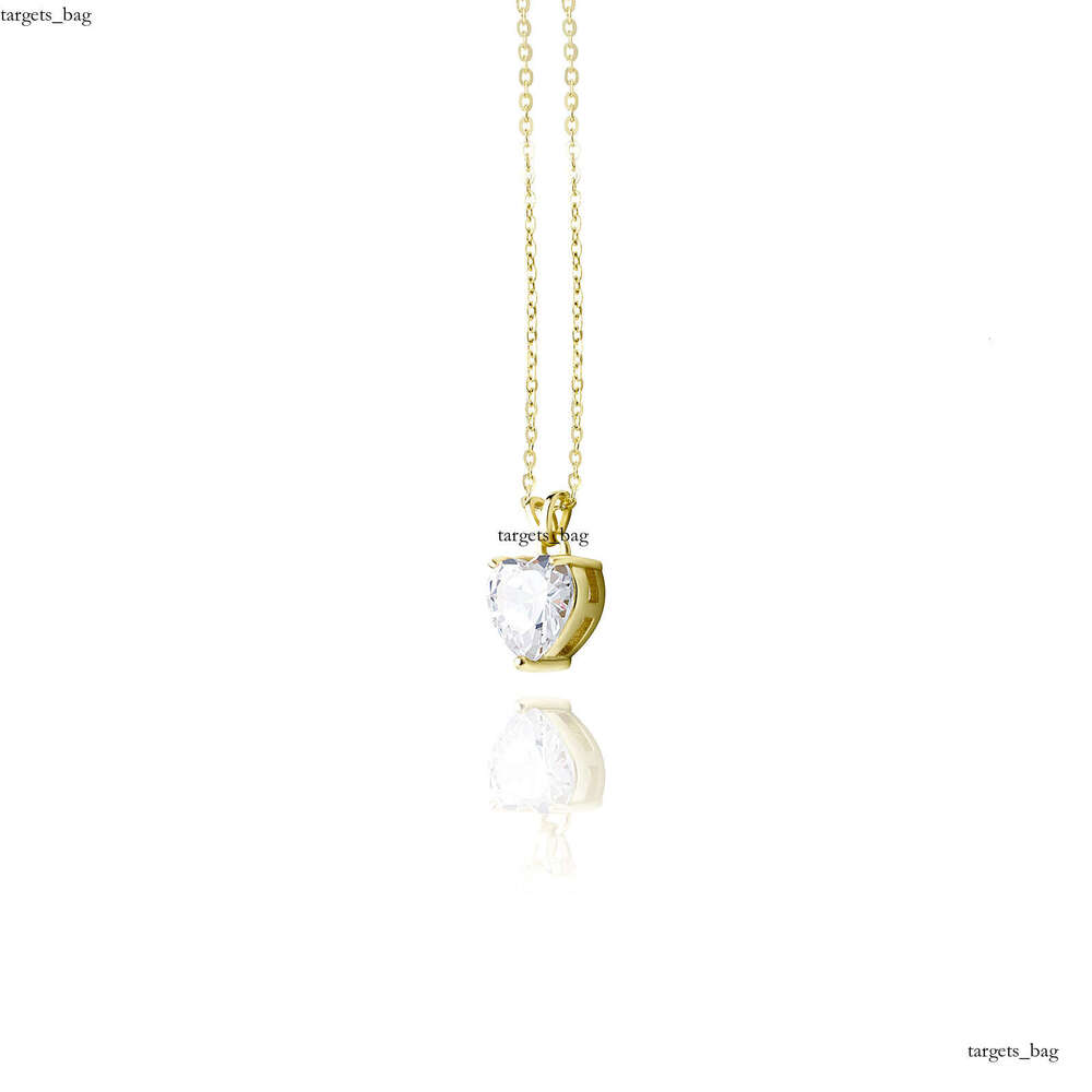 Iced Out VVS D Color Heart Moissanite 1-2 ct Women's Valentine's Day Pendant Gold Plated Necklace