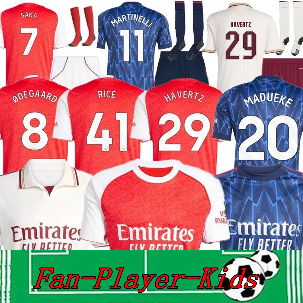 SALIBA RICE HAVERTZ 25 26 SAKA soccer jerseys 2025 2026 football shirt home away third Men Kids kit ODEGAARD ZUBIMENDI Lewis Skelly RAYA Women RUSS0 MADUEKE Gyokeres