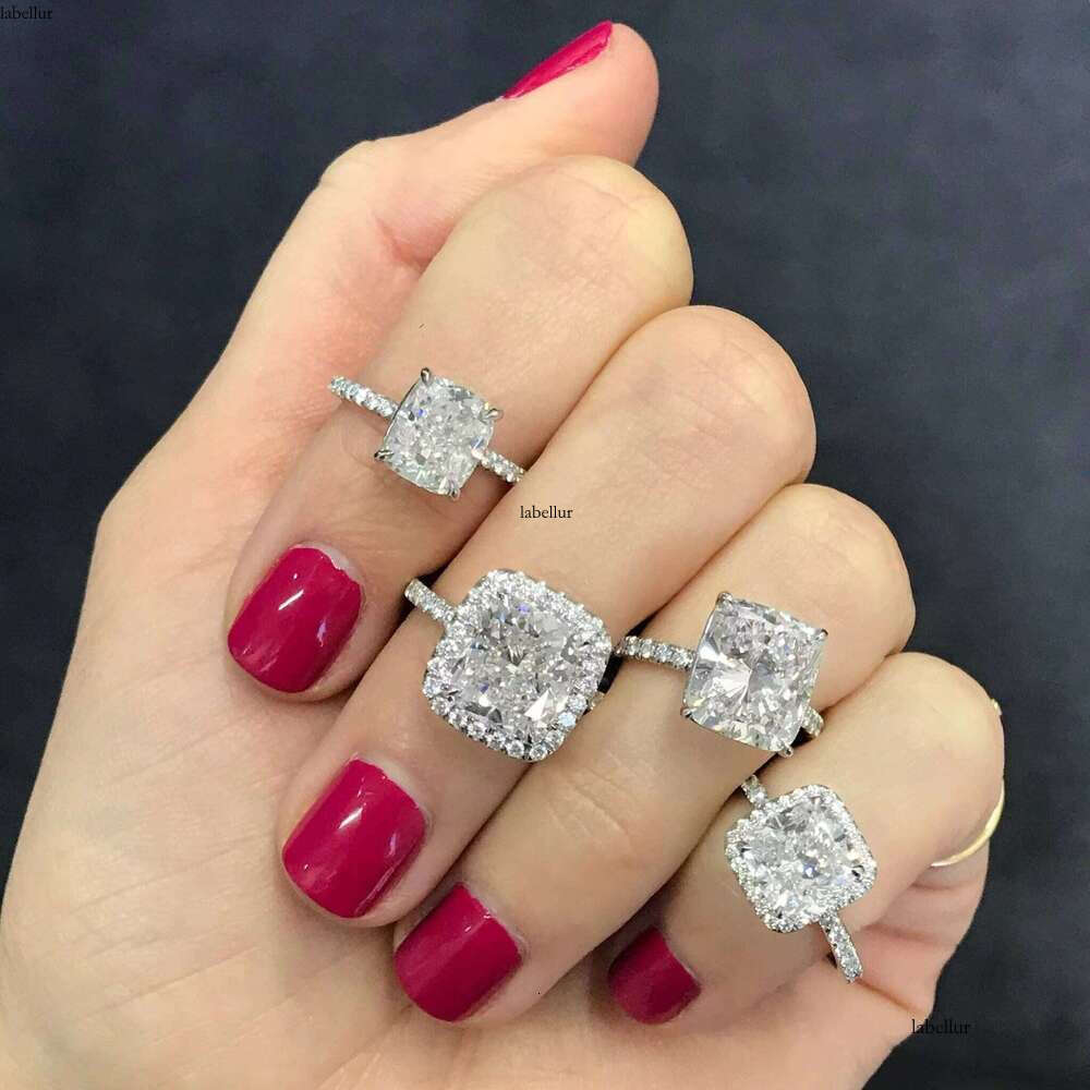 Gemnel Custom Sterling Sier Cubic Zirconia Heart Bridal Dia Ring Promise Engagement Band Wedding Rings Jewelry Women