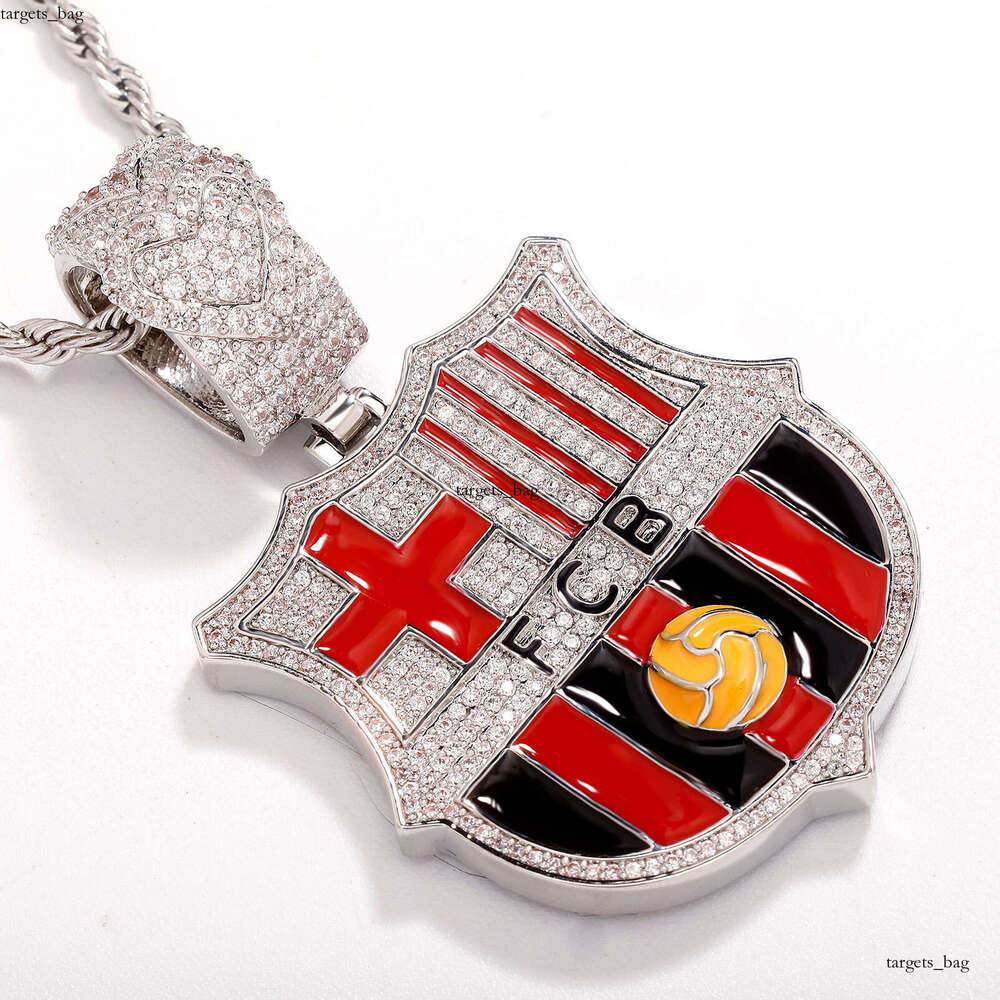 INS Hip-Hop Football Badge Pendant Colorful Enamel Fan Commemorative Necklace