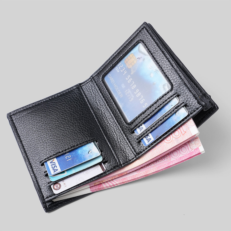 Large Stock PU Wallet With Vertical Closure For Men Simple Casual Men's Luxury Bag Coin Purse Short Wallet For Men