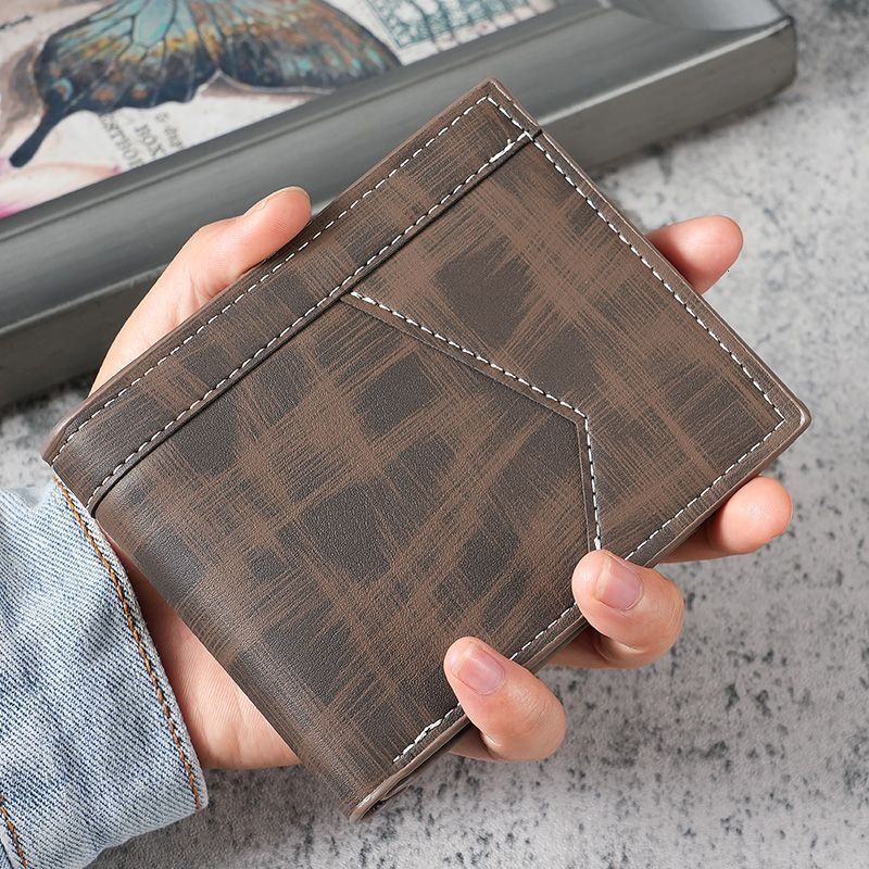 Men's Short Multi-card Slot Business Wallet Fashion Men's Zipper Coin Purse Luxury Bag Large Capacity Men's Youth Money Clip