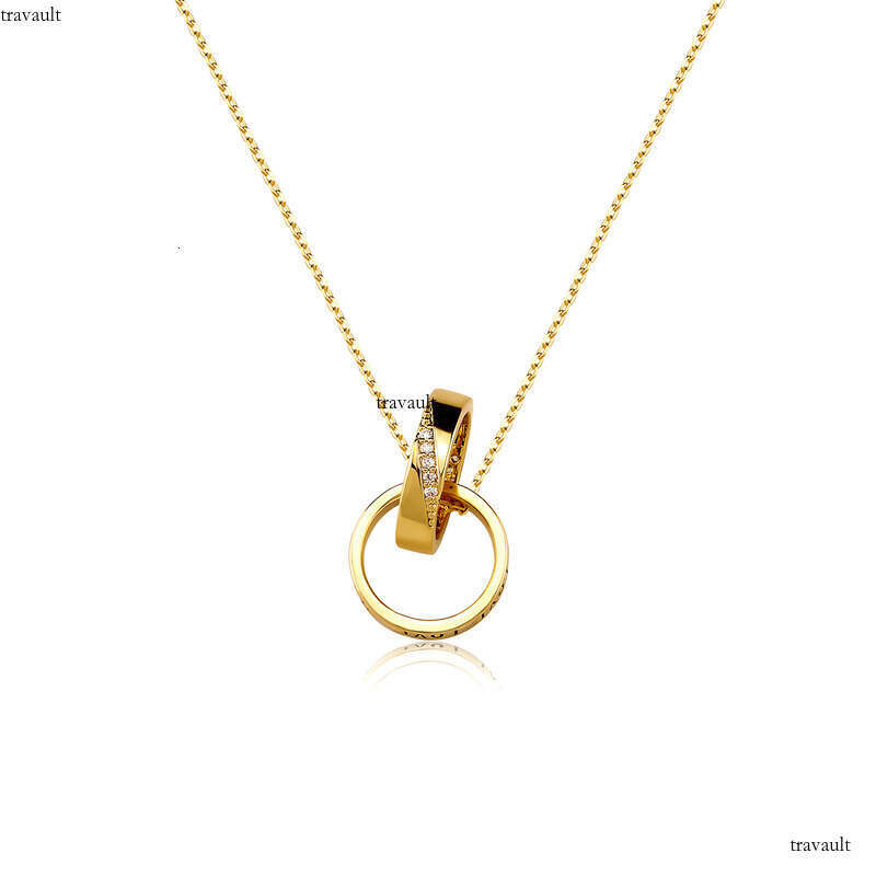 New INS Style Rings LOVE Couple Necklaces Inlaid with Moissanite chain Independent Packaging Gold Jewelry