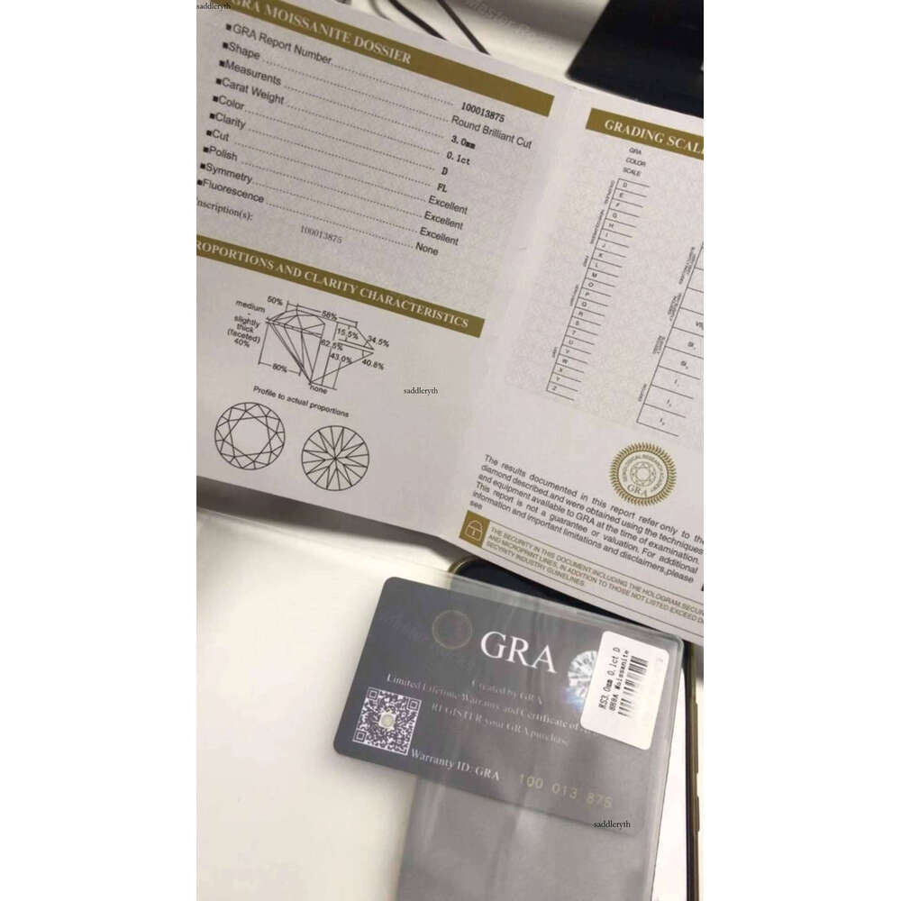 Hiphop Sterling Sier 6mm Necklace Sparkling Round Vvs Moissanite Tennis Chain 0d cf