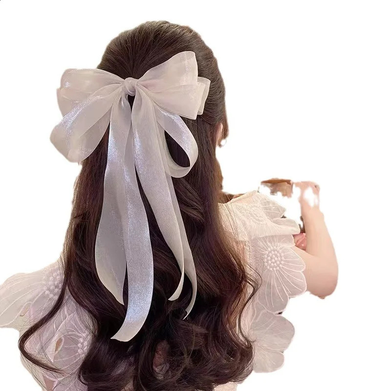 Large Size Ribbon Bow Headband Hair Clip High-end Silk Ribbon Hair Accessory At The Back Of The Girls Head 250807