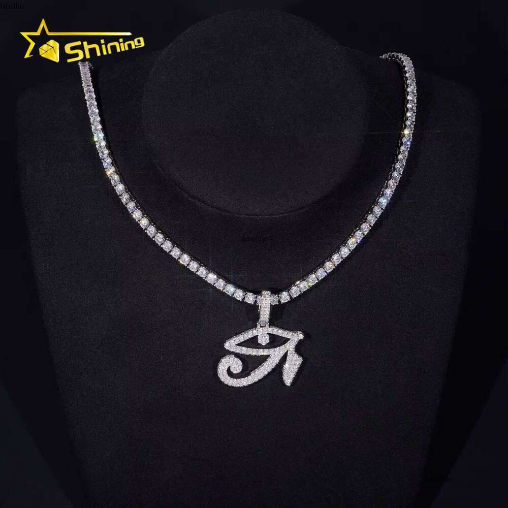 Premium Jewelry Iced Out Gold-Plated Sier Hip-Hop Moissanite Eye Charm Pendant