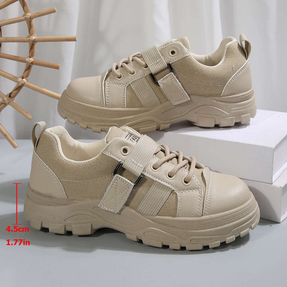 36-45 Plus Size 2025 New Casual Women Four Seasons Thick-Soled Front Designer Shoes Lace-Up Sports Shoes for Women