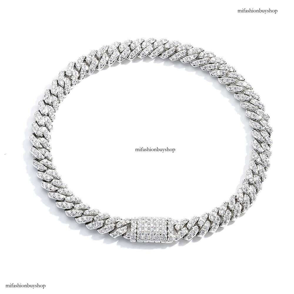 Hip Hop 6mm Single Row Full Zircon Cuban High-end Accessories Men's Bracelet Jewelry