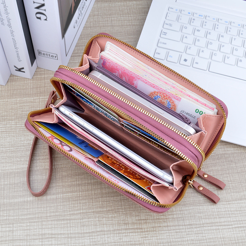 New Designer Bag Women's Wallet Long Wallet Double Zipper Clutch Fashion Simple Large Capacity Luxury Bag Double Layer Wallet Phone Bag