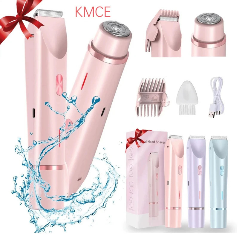 2-in-1 Woman Hair Removal Electric Razor Device Portable Hair Removal Knife Cordless Painless Body Groomer Bikini Trimmer 250805