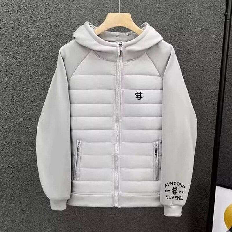 Men's Streetwear Hooded Puffer Jacket - Paris Letter Print | Lightweight Quilted Coat