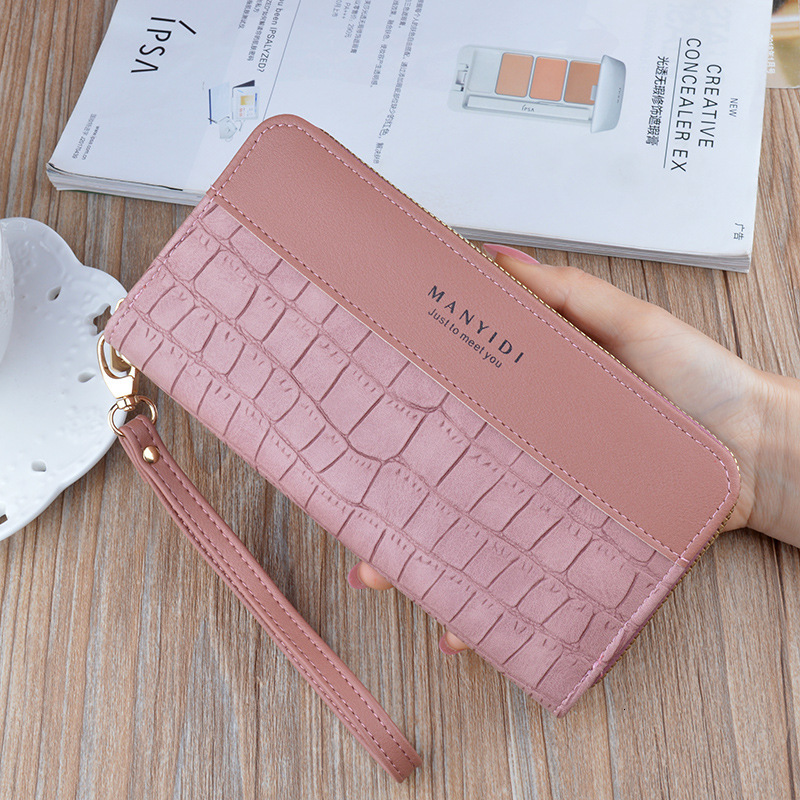 New Style Women's Long Zipper Wallet Fashion Retro Large Capacity Phone Bag Crocodile Luxury Bag Pattern Designer Bag Soft Leather Wallet