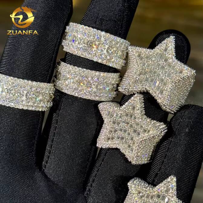 GRA Certificate Multiple Options Custom Iced Out Hip Hop VVS Moissanite Men Ring 925 Silver Rings Diamond Jewelry Dollar Ring