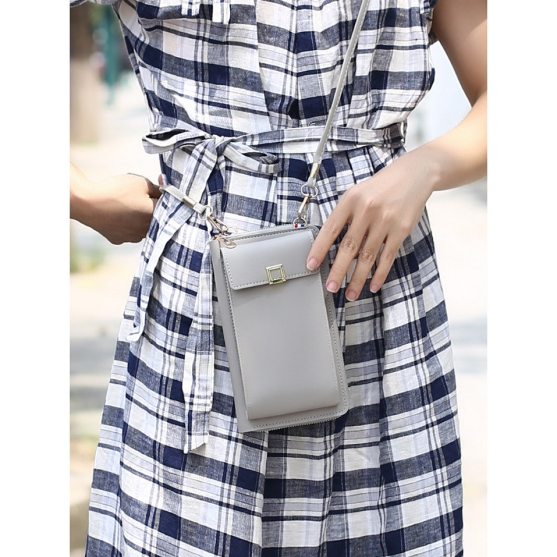 Solid Color Mini Bag Korean Version 2025 New Vertical Phone Bag Women's Luxury Bag Casual Shoulder Crossbody Bag Coin Purse Bag