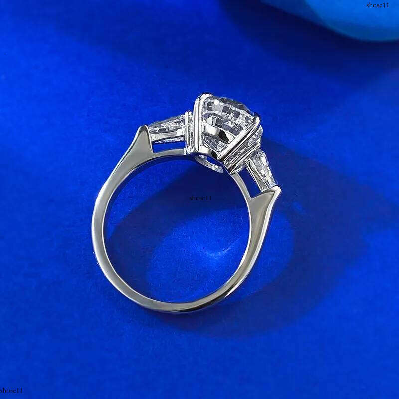 Rulalei Handmade Gorgeous Wedding Rings Jewelry Large Oval White Moissanite Dia Soild 100% Sterling Sier Party Eternity Women Engagement Ring