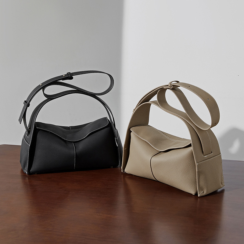 Spring Summer New Top Layer Cowhide Detachable Handbag Ear Hanging Series Eaves Single Shoulder Crossbody Genuine Leather Women's Bag