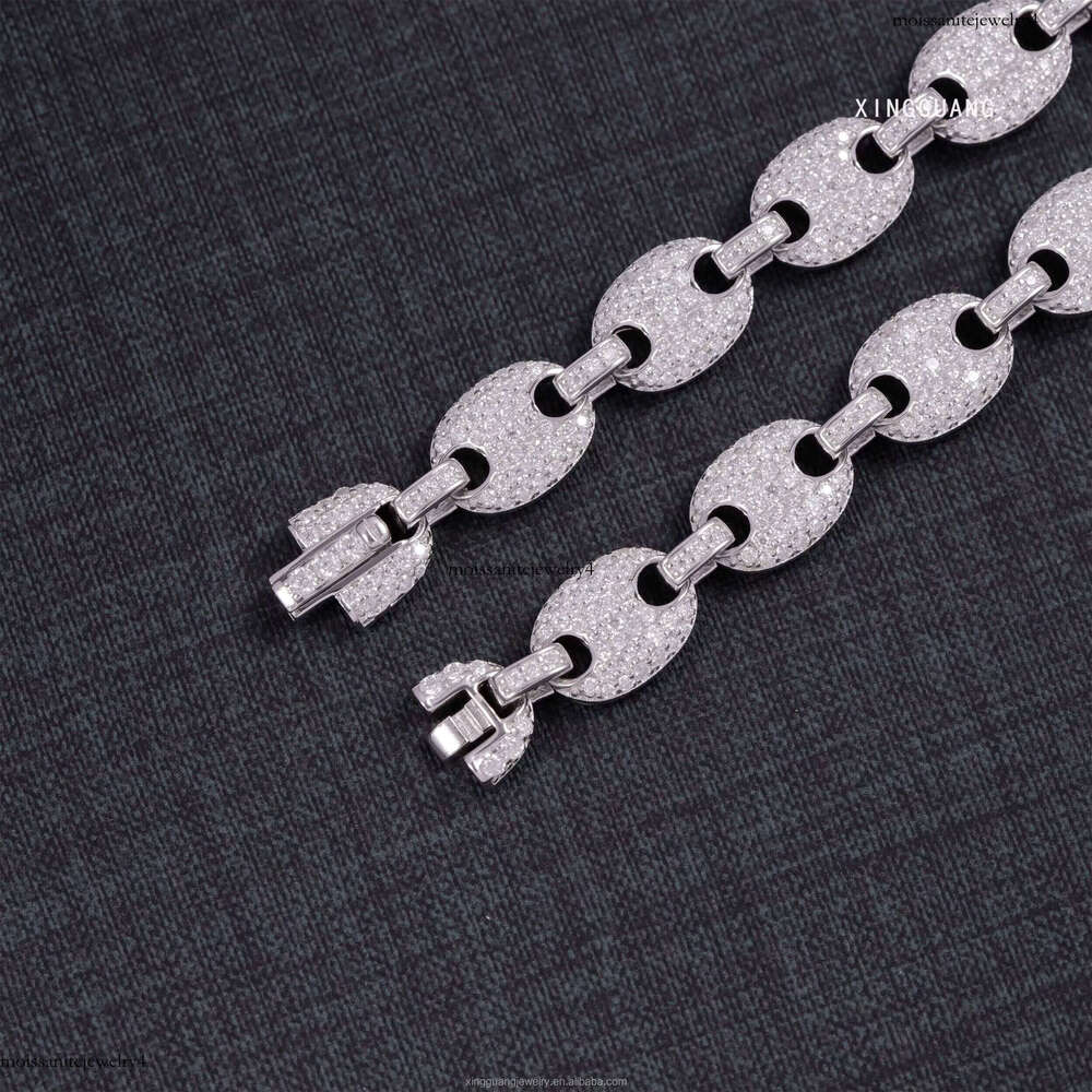 Popular 6mm 8mm Wide Hip Hop S Sier VVS Moissanite Dia Cuban Bracelet for Men Women